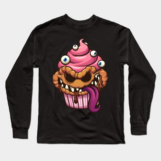 Cupcake halloween monster Long Sleeve T-Shirt by Frispa